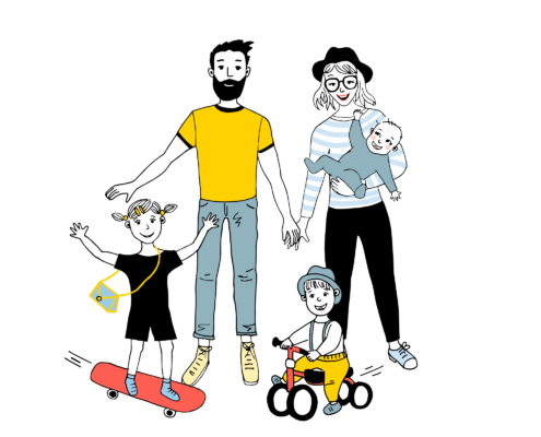 Illustrierte Familie von Mamadoc